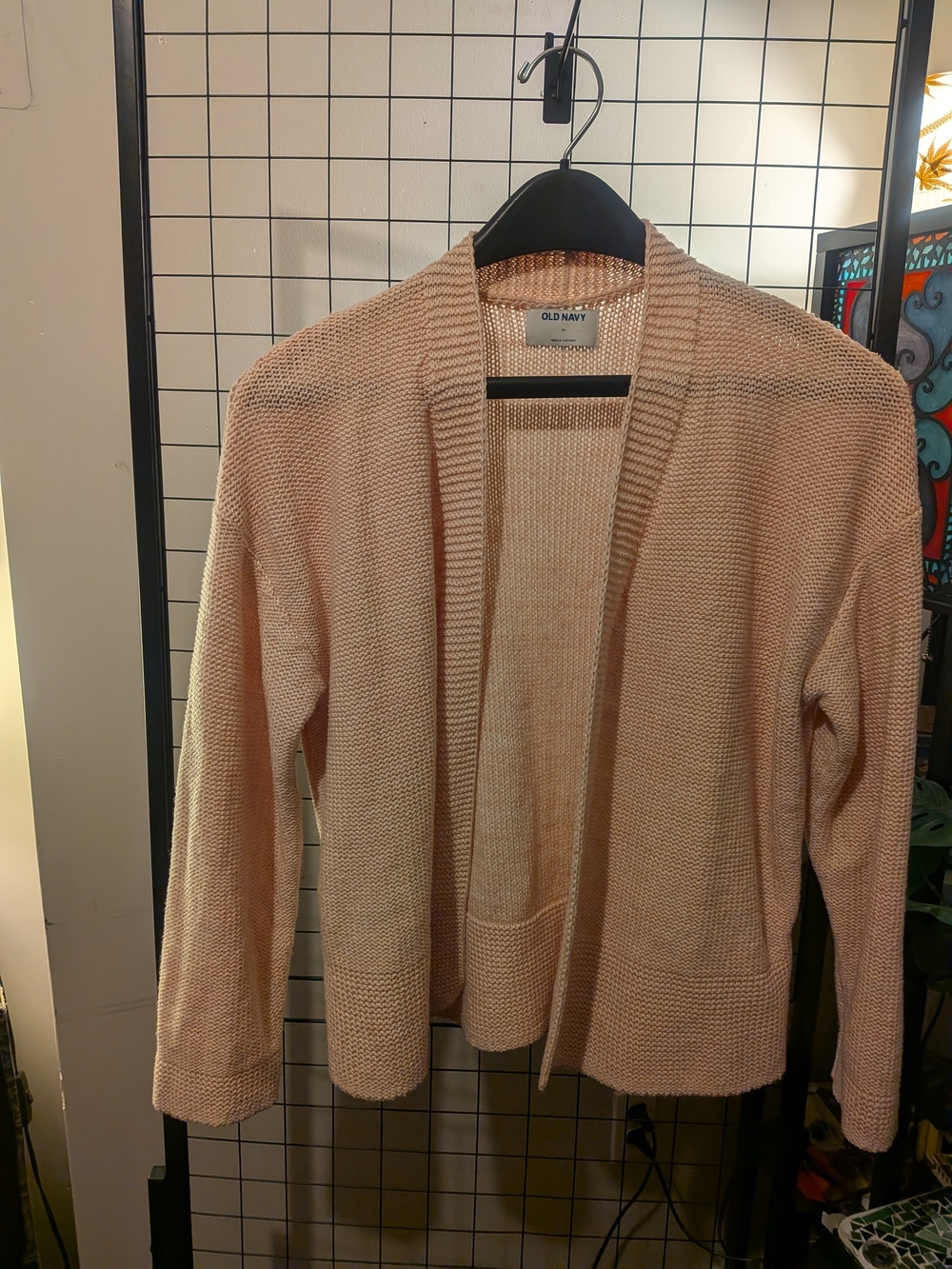 Old Navy Open-Front Knit Cardigan in Light Peach